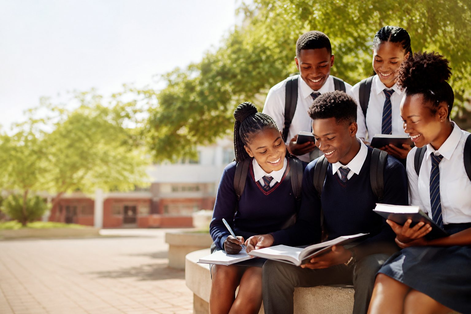South African matric students studying together